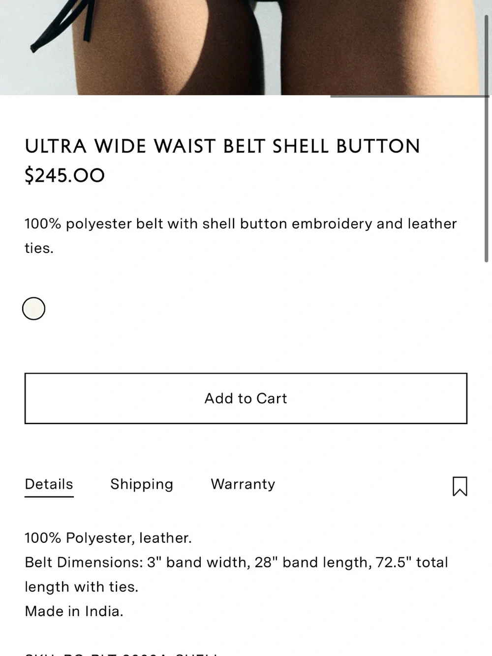 NWT Chan Luu Ultra Wide Waist Belt Shell Button